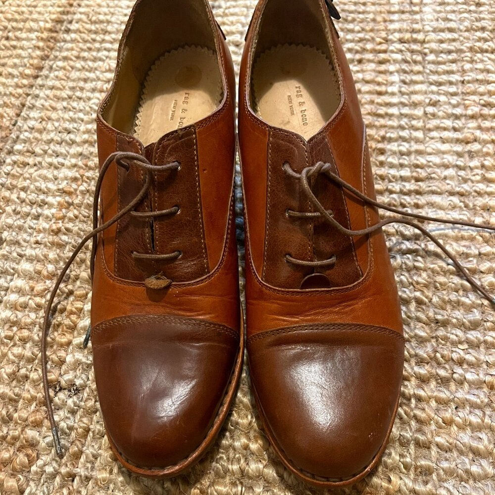 Rag & Bone cap toe lace up w heel